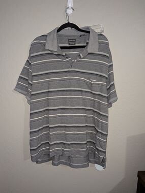 St. John's Bay Gray Striped Polo
